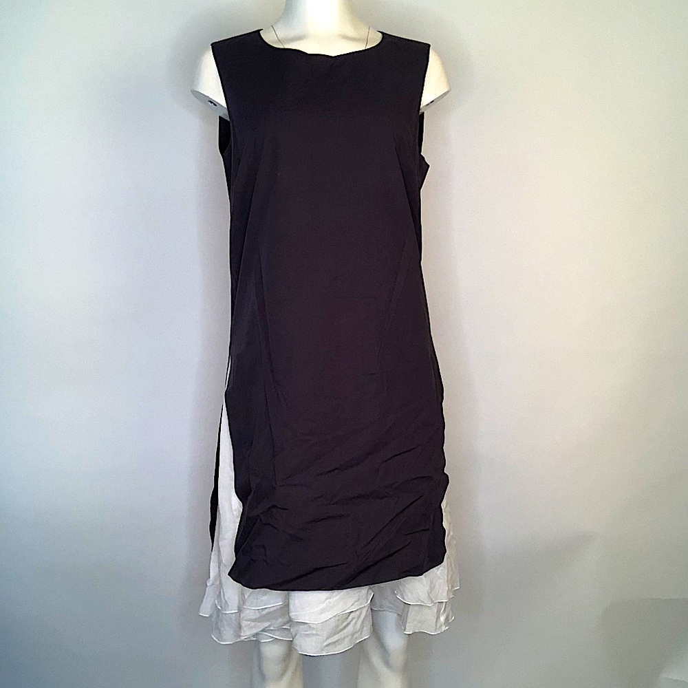 Peserico Navy and White Cotton Day Dress
